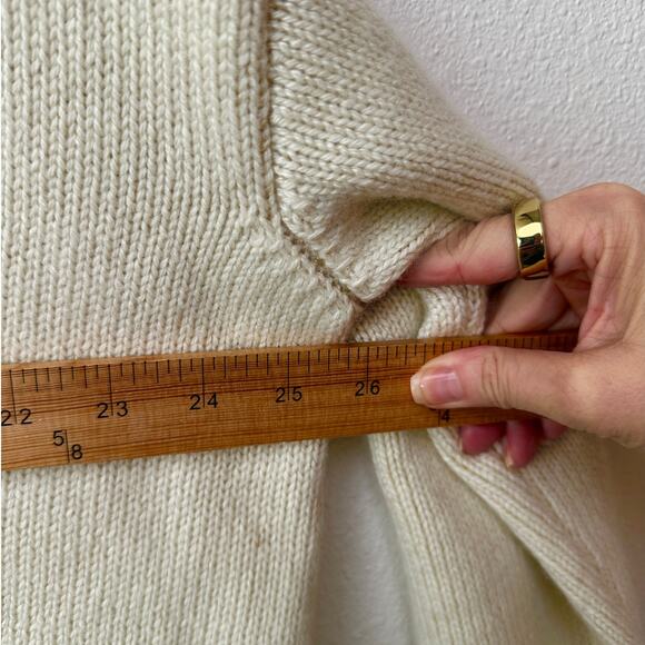 Jil Sander Cream V-Neck Button Long Sleeve Knit Sweater 40 / 8 - Picture 15 of 16